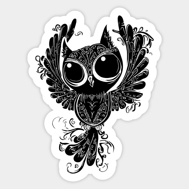 Owl Sticker by Blindsight Visions Art